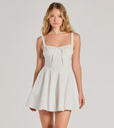 Ray Of Beauty Lace-Up Corset Skater Dress