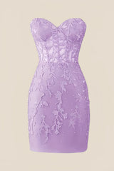 Sweetheart Blue Lace Tight Mini Dress