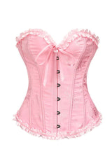Sweetheart Lilac Lace-Up Floral Corset